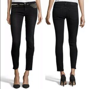Elizabeth James Textile Ozzy low rise studded jeans blk sz 26